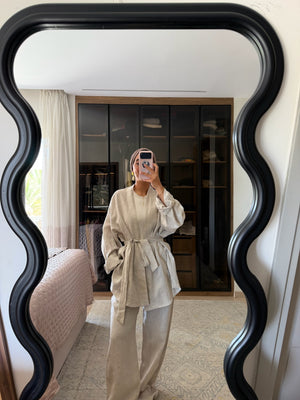 Linen Kimono in Beige