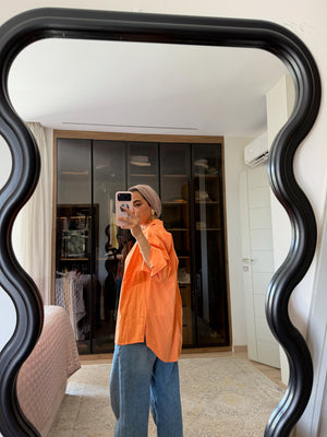 Poplin Shirt in Orange