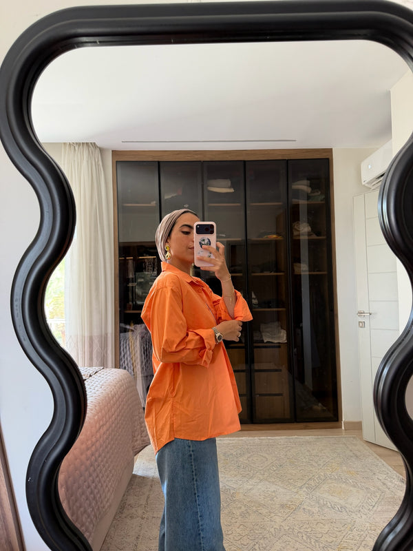 Poplin Shirt in Orange