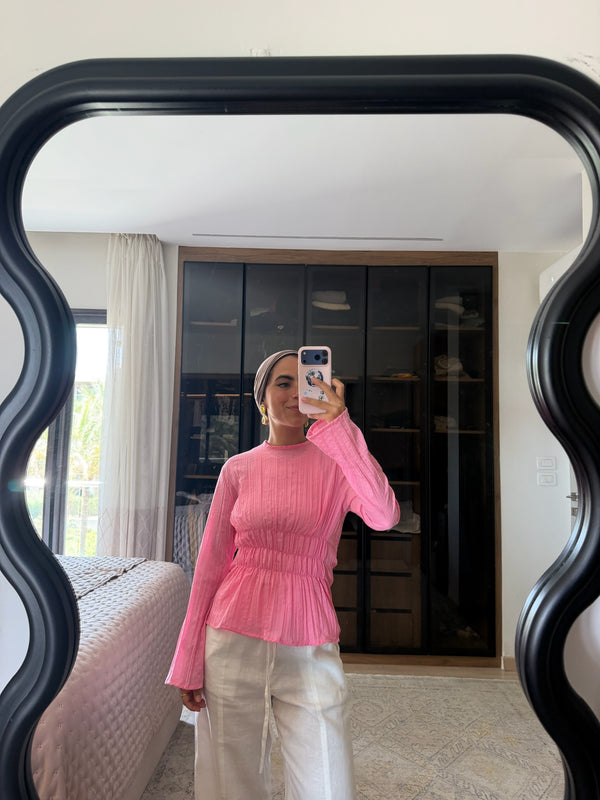 Ruched Top in Pink