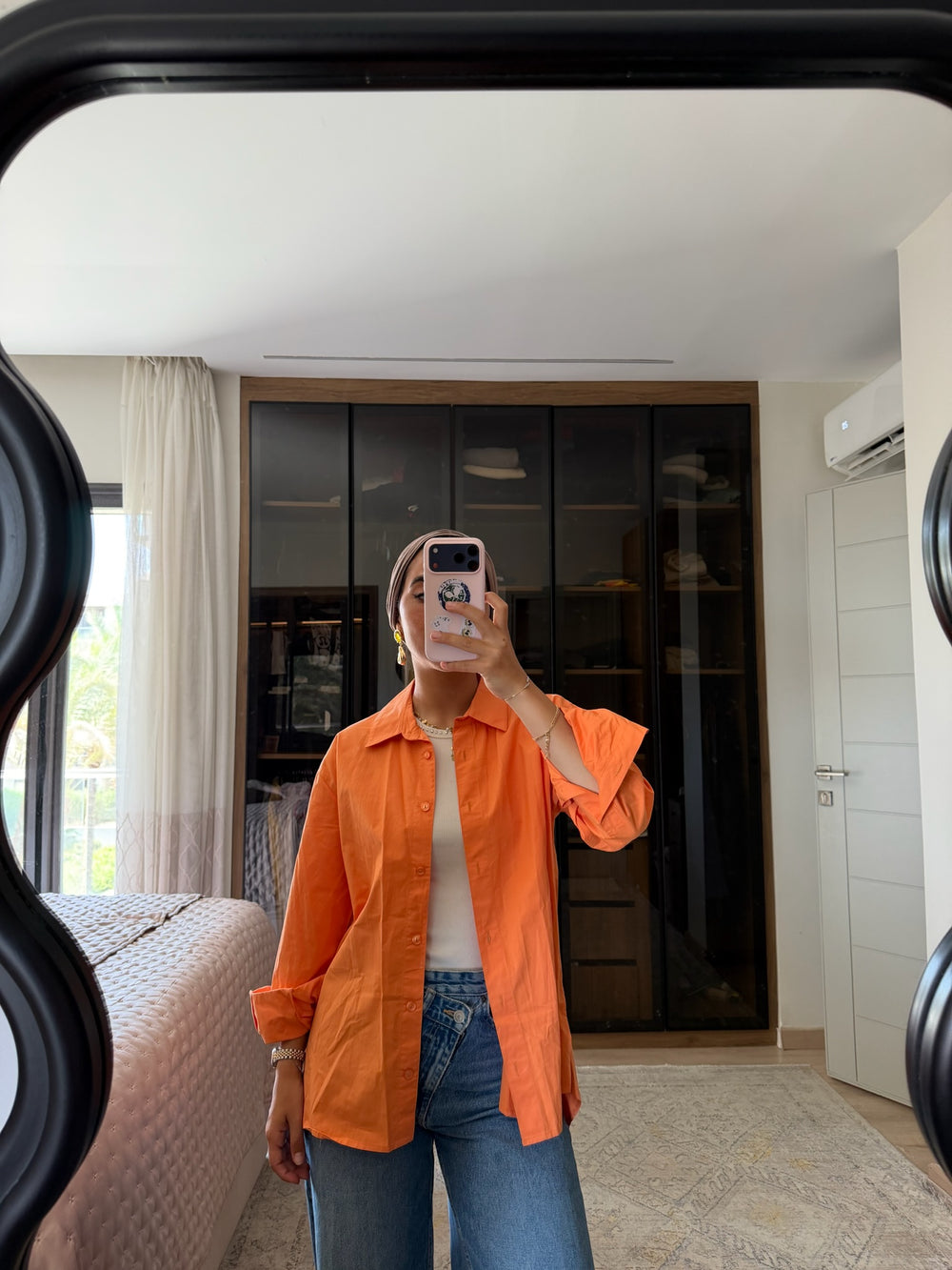 Poplin Shirt in Orange