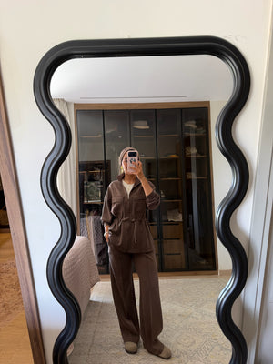 Ultra Soft Drawstring Set in Brown