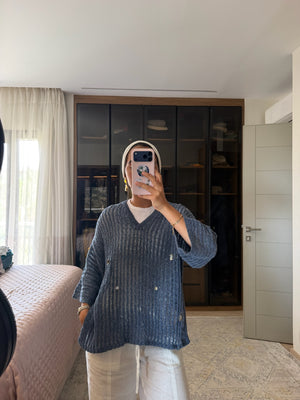 Shell Cardigan in Navy