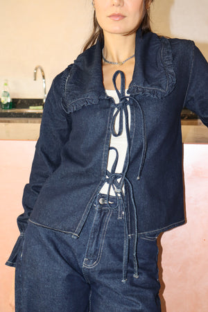 Frill Collar Denim Top