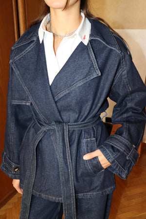 Short Denim Trench