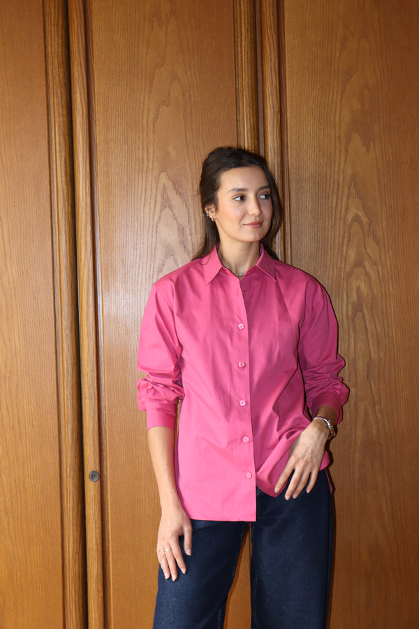 Poplin Shirt in Magenta