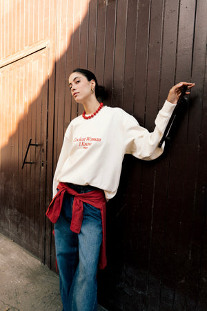 Coolest Woman I Know Sweatshirt in Off White