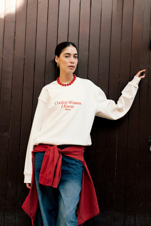 Coolest Woman I Know Sweatshirt in Off White