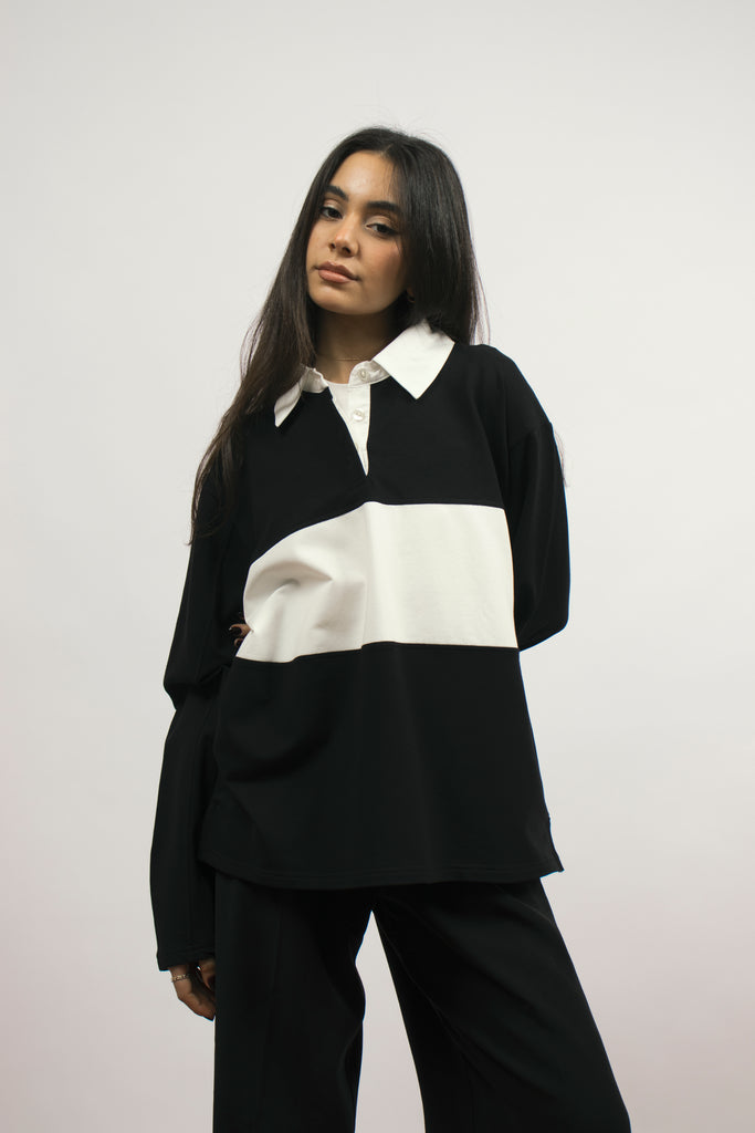 Jet Setter Shirt In Black X White