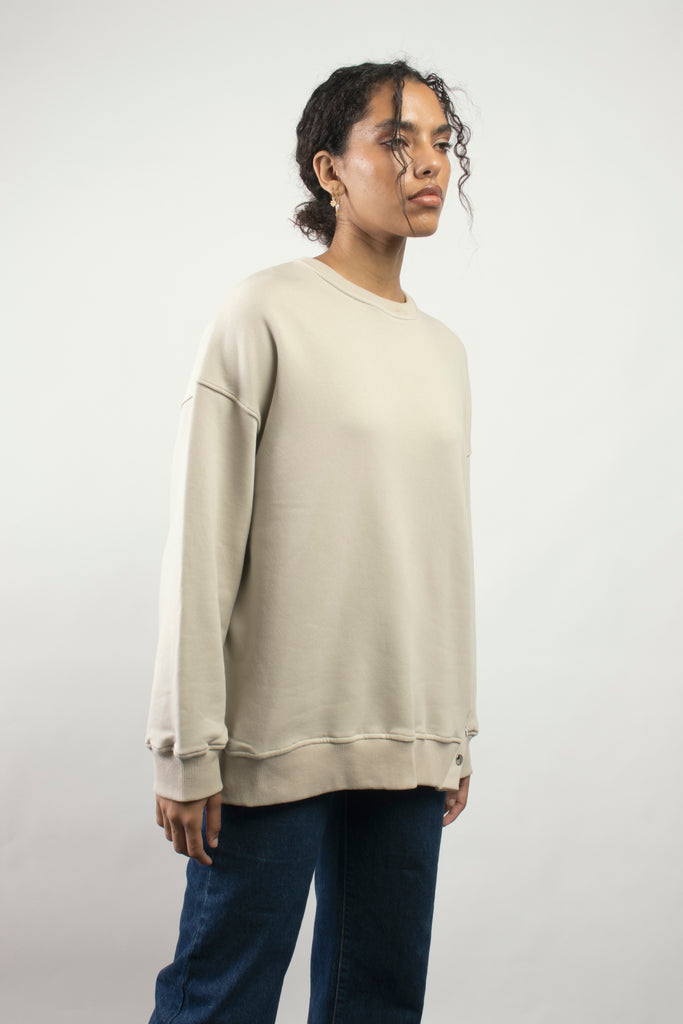 Snap Buttons Sweatshirt in Greyish