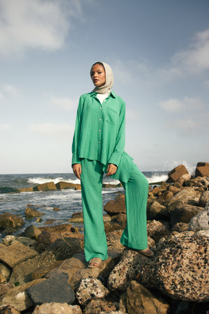 Bottom line Set in Emerald Green