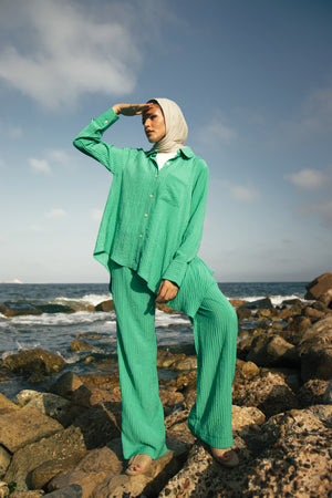 Bottom line Set in Emerald Green