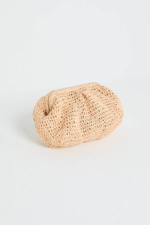 Raffia Clutch in Wheat
