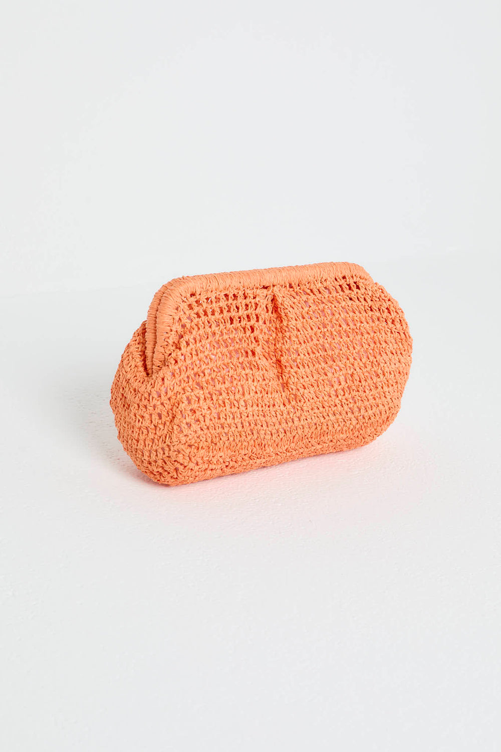 Raffia Clutch in Orange