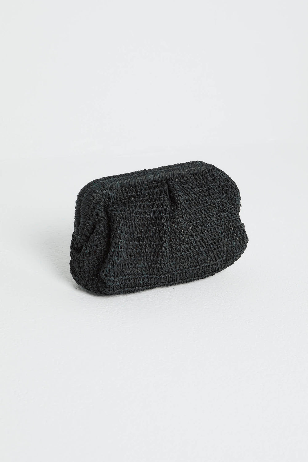 Raffia Clutch in Black