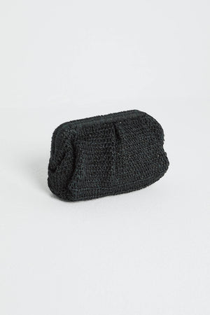 Raffia Clutch in Black