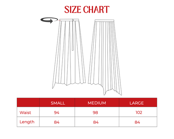 Pleated Satin Skirt in Black