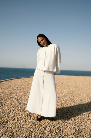 Linear Linen Skirt