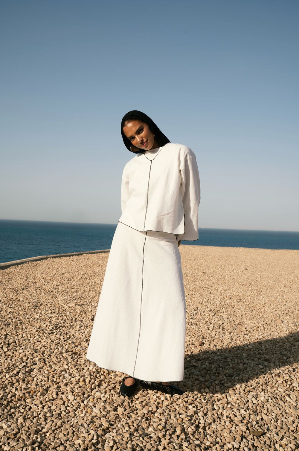 Linear Linen Top