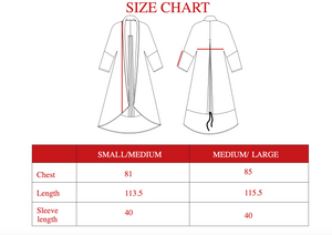 Linen Kimono with Drawstring in Offwhite