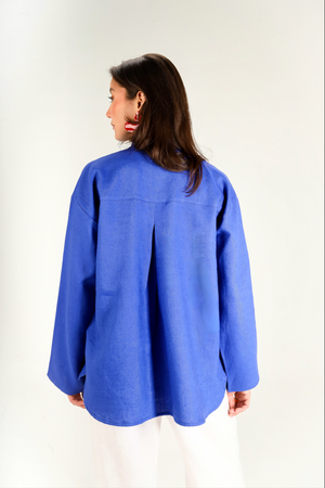 Mandarin Shirt in Royal Blue