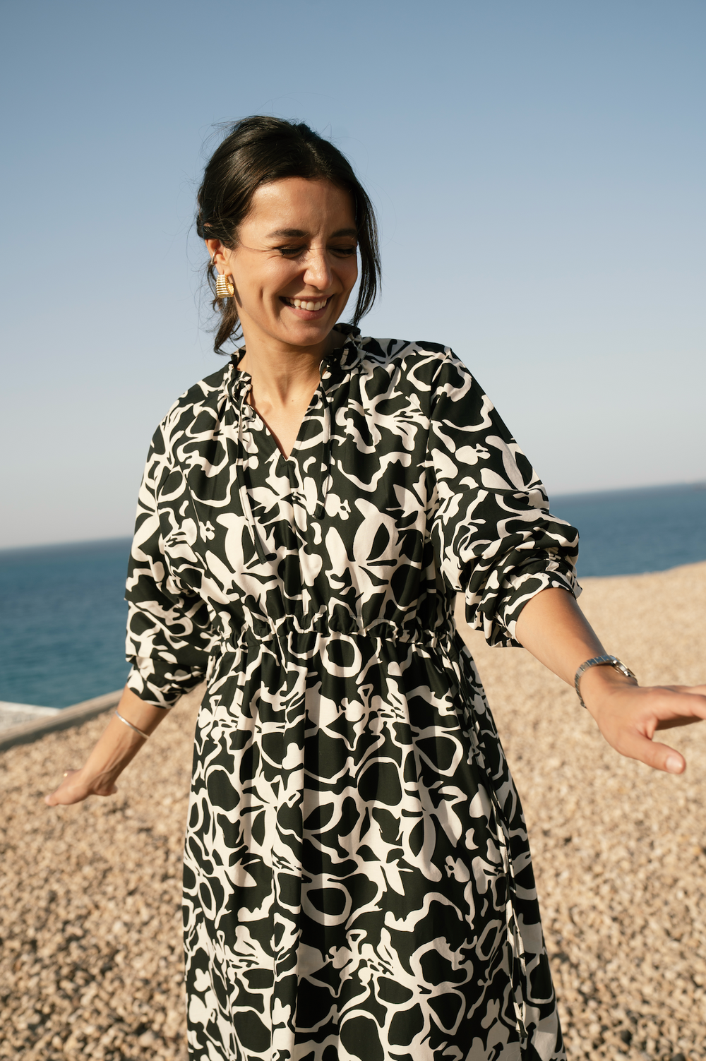 Printed Poplin Dress