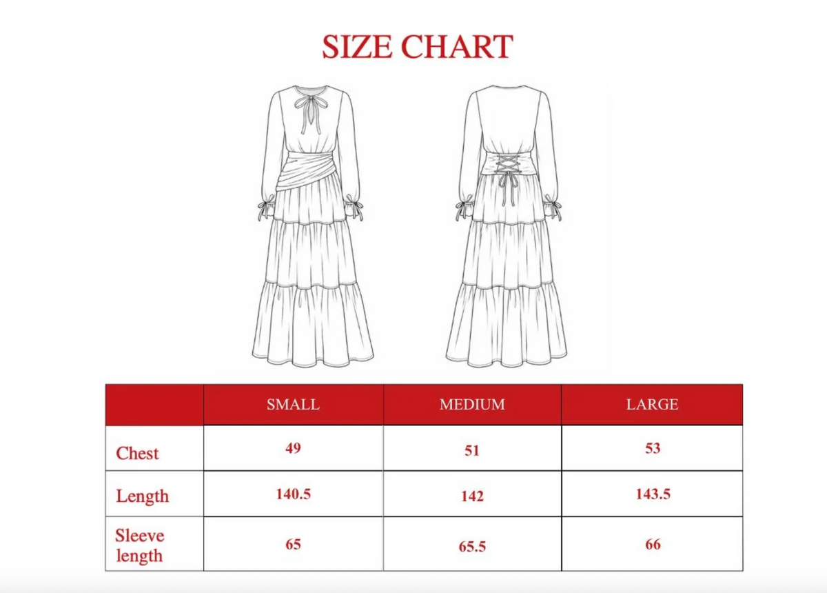 Product size guide