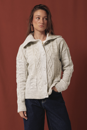 Cable Knit Sweater in Grey