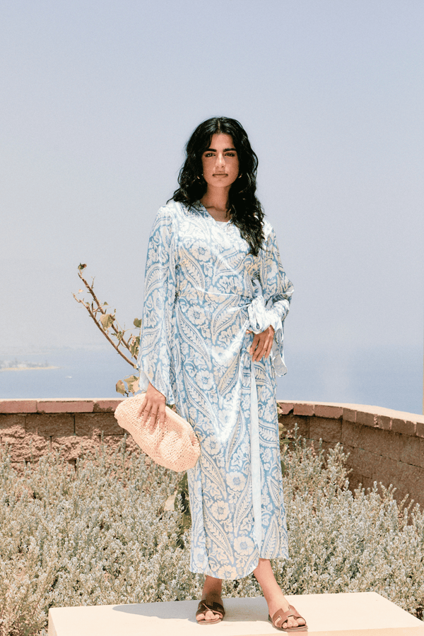 Easy To Love Dress in Printed Steel Blue
