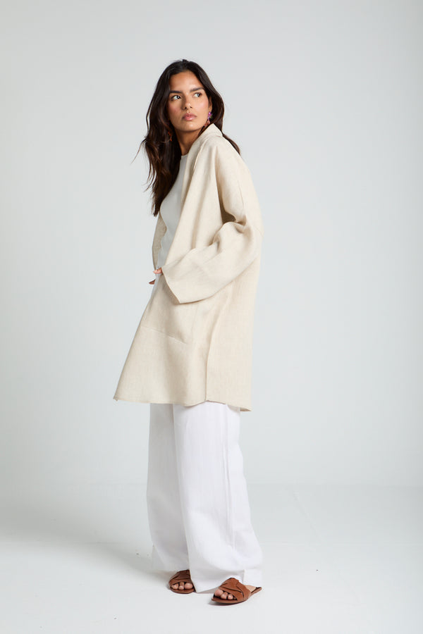 Mesh Kimono in Beige