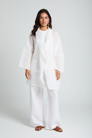 Mesh Kimono in Off-white