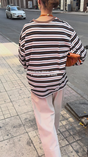 Striped Long Sleeve in Brown
