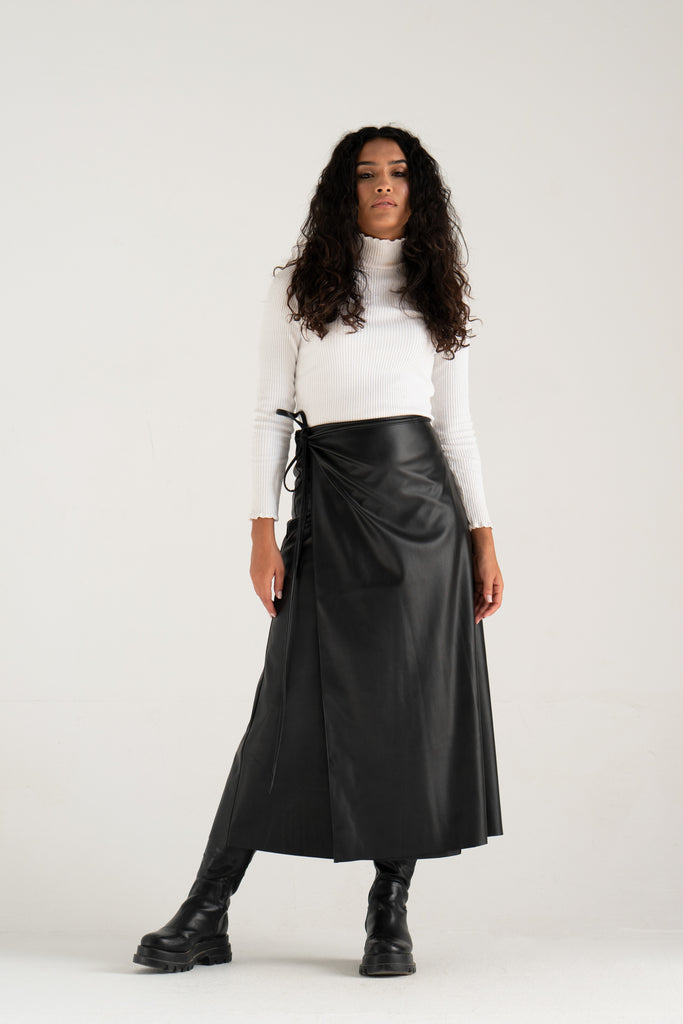 I am Worthy Wrap Skirt in Black