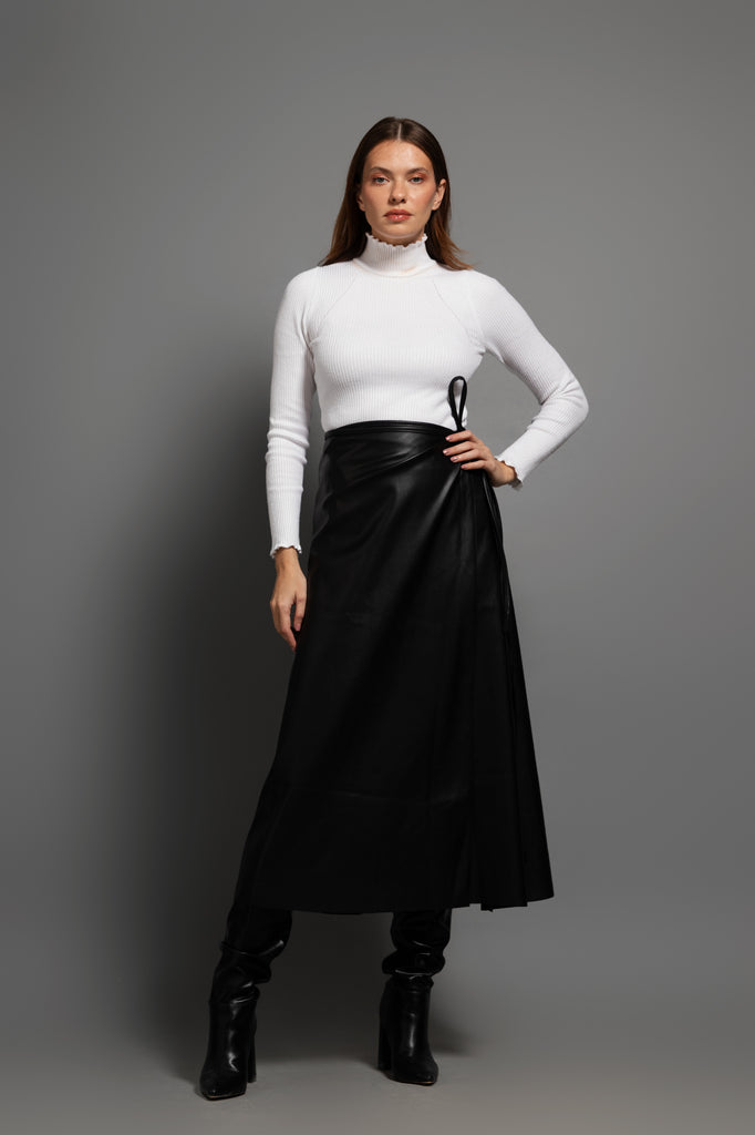 I am Worthy Wrap Skirt in Black